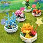 New Pokemon Building Block Pikachu Charmander Squirtle Model Toy Home Decoration Plant Potted Flower