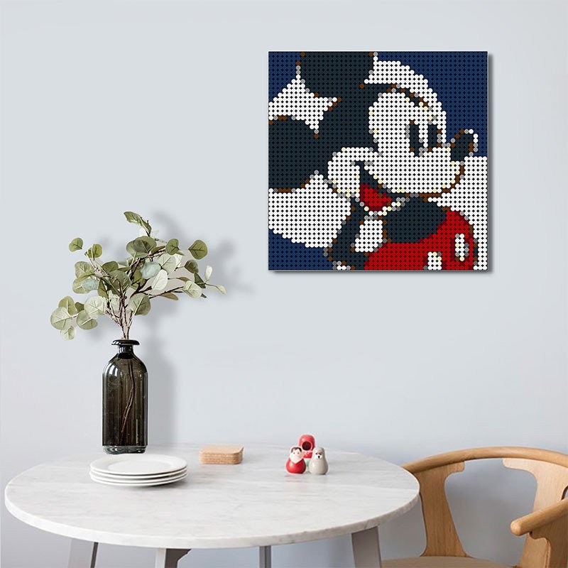 Disney Mickey Mouse Pixel Brick Painting Decorative Painting Assembled Building Block Toys