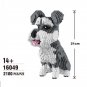 In stock 16049 Grey Schnauzer Pet Dog Building Block Animal 3D Model 2100pcs Small Mini Diamond