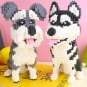 In stock 16049 Grey Schnauzer Pet Dog Building Block Animal 3D Model 2100pcs Small Mini Diamond