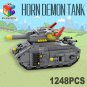 Seven color creative building blocks MOC World War II KV44 German P1000 Demon Cruiser Tank War