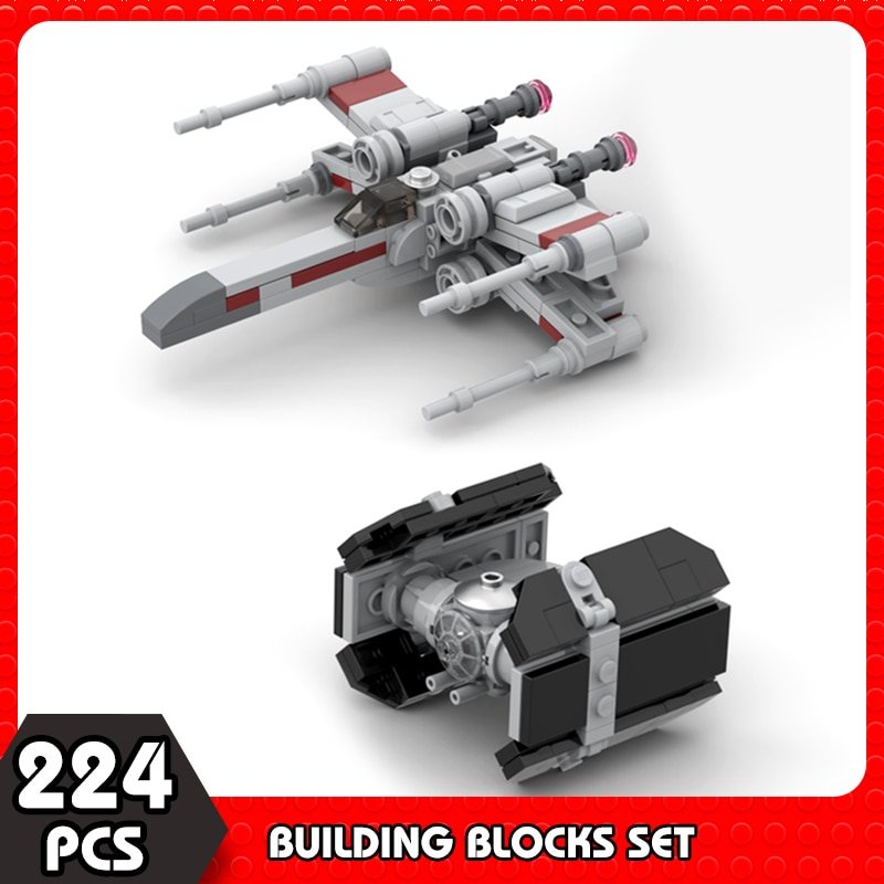 MOC Space Wars X Wing A New Hope Weapon Starfighters Miniature Compatible