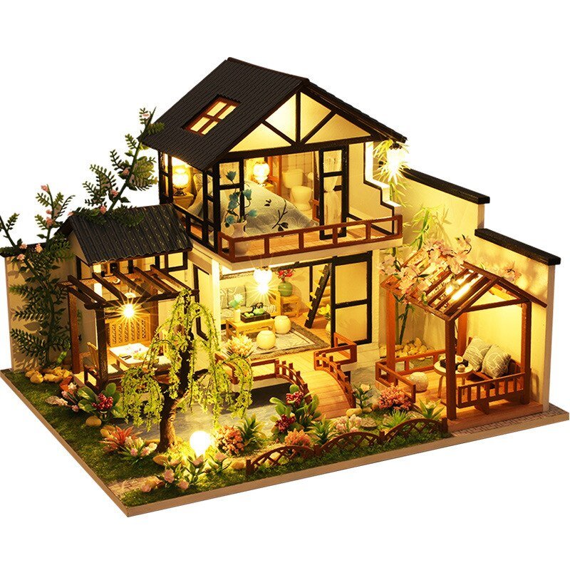 DIY Music Lighting Mini Large Wooden Doll House