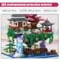 MINI City Architecture Temple Pavilion Waterfall House Bricks Street View Sakura Treehouse Building