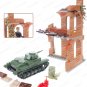 Military WW2 Scenes Building Block Assembled Moc Assault Tank Figures Houses