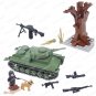 Military WW2 Scenes Building Block Assembled Moc Assault Tank Figures Houses