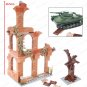 Military WW2 Scenes Building Block Assembled Moc Assault Tank Figures Houses