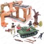 Military WW2 Scenes Building Block Assembled Moc Assault Tank Figures Houses
