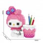 Sanrio Building Blocks Doll Toy DIY Office desk Pen Container Kuromi Pokemon Assemble