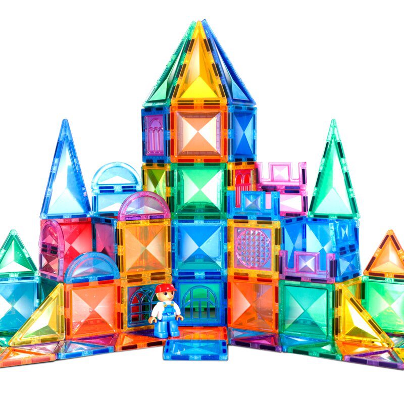 Magnetic Building Blocks Children DIY Construction Sets Star Diamond Magnetic Tiles Montessori