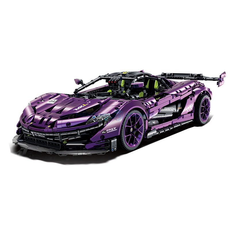 P1 GTR Racing Car 1:8 Model Building Super Sports Vehicle Blocks MOC Ideas Set Fast Speed