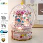 Rotate Merry-go-round Carousel Crystal Ball Music Light 3D Mini Diamond Blocks Bricks Building
