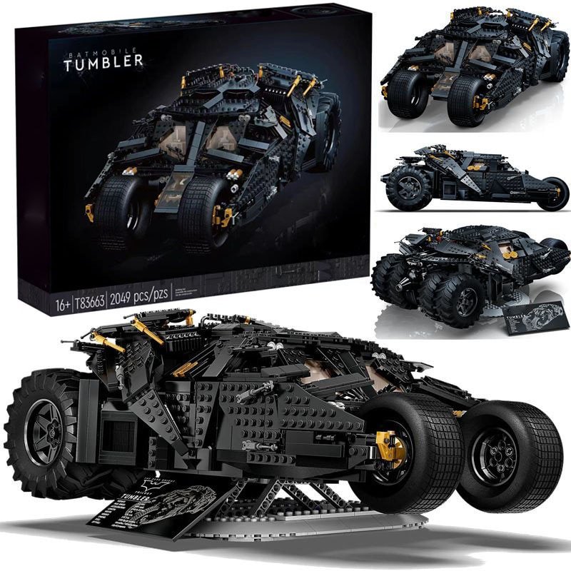 2049 Pellets Bricks The Batmobile Tumbler BatPod Motorcycle Set Model Building Blocks Boys