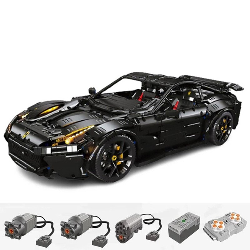 New High-Tech 91102 3097Pcs Moc F12 Super Sport Black Racing Car Model RSR Bricks Building Blocks