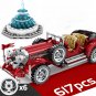 617pcs Technical Classic Car Retro Vintage Car Pull Back Building Blocks STEM Kit Building Block