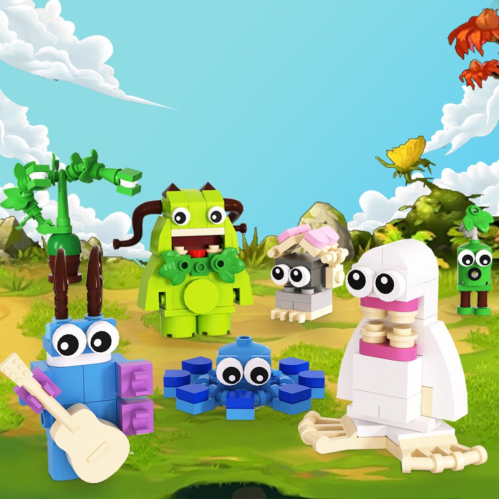 MOC Mini Version My Singing Chorus Building Blocks Set Cute Song Monsters Figures Bricks