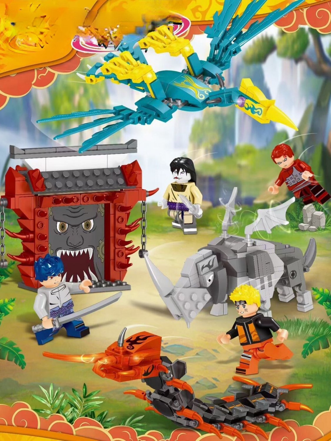 Naruto series cartoon anime assembly building block for children's puzzle toys birthday gifts