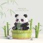 Small particle assembly building block toy giant panda flower fruit Lai Meng Lan Fubao