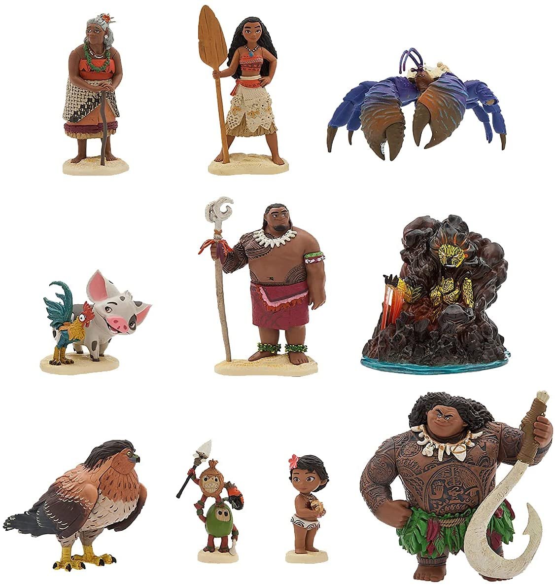 10pcs/set Figure Toys Tui Tala Heihei Pua Villager Tamatoa Dolls PVC Action