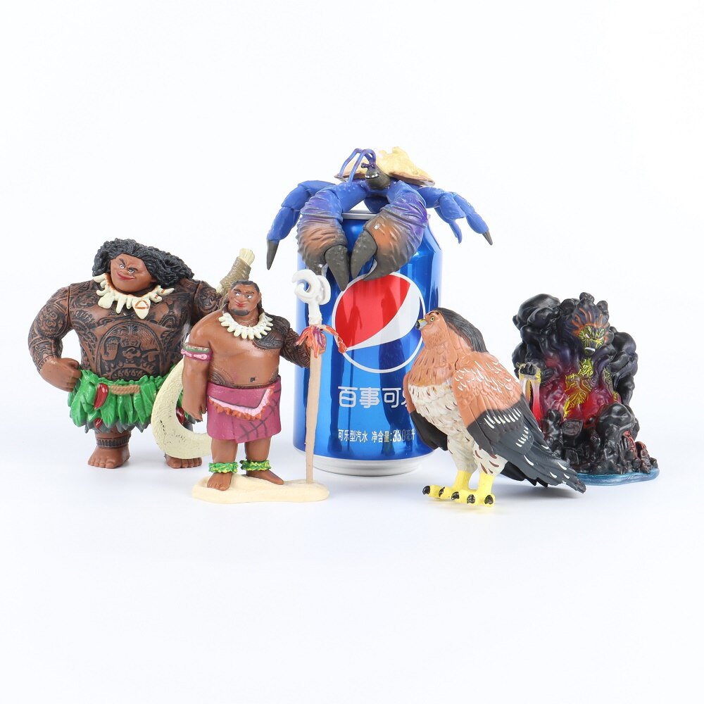 10pcs/set Cartoon Moana Princess Legend Vaiana Maui Chief Tui Tala Heihei Pua Action Figure Decor