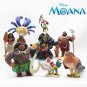 DISNEY Moana Princess Legend 10Pcs/set Quality Dolls Vaiana Maui Chief Tui Tala Heihei Pua Action