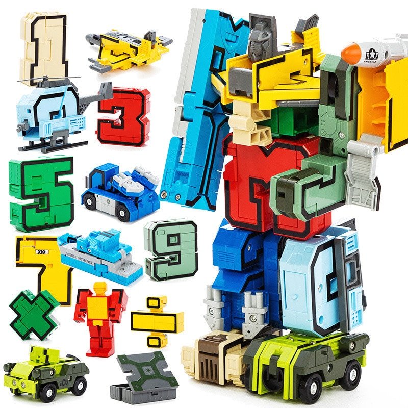DIY Creative Education Blocks Assembling Action Figure Transformation Number Deformation