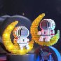 Cartoon LOVE Astronaut Micro Building Blocks Moon Spaceman Earth Figures Diamond Mini