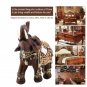 Mascot Lucky Feng Shui Wood Elephant Resin Statue Sculpture Wealth Figurine Gift