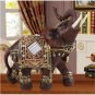 Mascot Lucky Feng Shui Wood Elephant Resin Statue Sculpture Wealth Figurine Gift