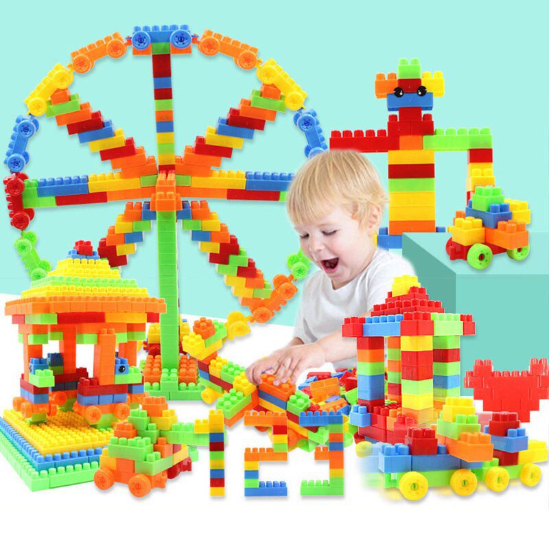 Kids Building Blocks Assembling Toys Assembles Particles Colorful Brick Toys
