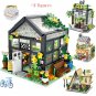 City Street View Flower Coffee Shop MOC Building Blocks Set Camping Tent