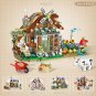 LOZ Creative Windmill Farm House Animal Homeland Building Block Moc Farm Cabin Garden Cart Cow