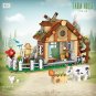 LOZ Creative Windmill Farm House Animal Homeland Building Block Moc Farm Cabin Garden Cart Cow