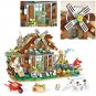 LOZ Creative Windmill Farm House Animal Homeland Building Block Moc Farm Cabin Garden Cart Cow