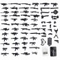 130Pcs WW2 Military Series Brick Weapons Guns Pack Parts Soldiers City SWAT Machine