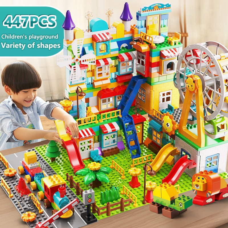 171-269PCS Marble Race Run Big Size Block Building Blocks Funnel Slide Blocks DIY Educational Big
