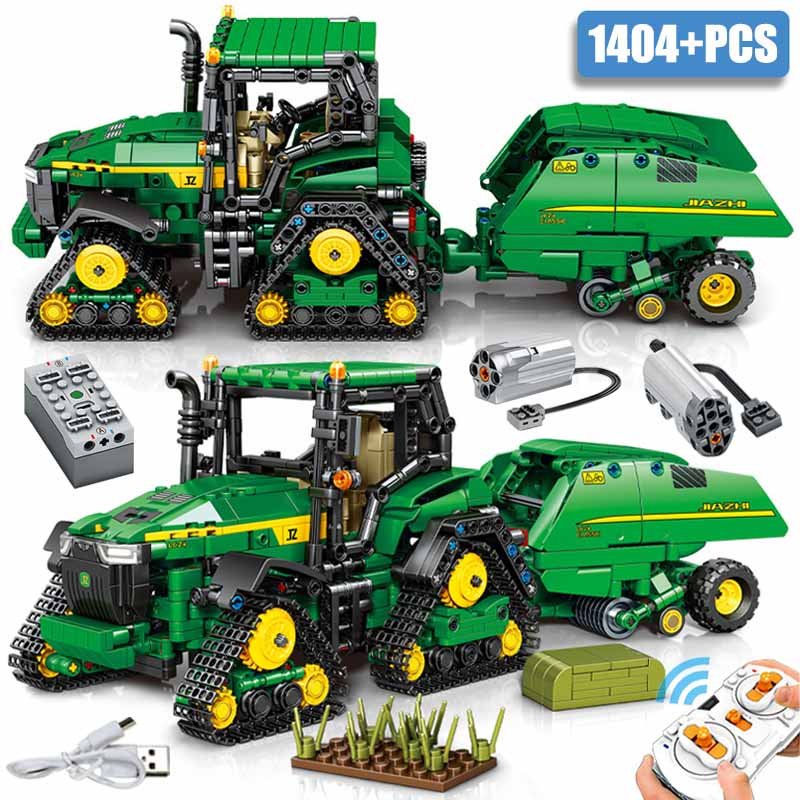 Technical City 1404pcs Farm Harvester Machine Building Blocks MOC Mechanical Tractor