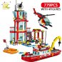 City Fire Station Model Building Blocks Boys Firefighter Car Truck Educational Construction Bricks