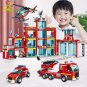 City Fire Station Model Building Blocks Boys Firefighter Car Truck Educational Construction Bricks