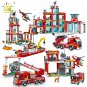 City Fire Station Model Building Blocks Boys Firefighter Car Truck Educational Construction Bricks