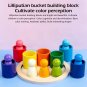 Wooden Rainbow Blocks Montessori Toys Socket Blocks Educational Dolls Baby Toys Montessori Toys