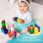 Wooden Rainbow Blocks Montessori Toys Socket Blocks Educational Dolls Baby Toys Montessori Toys