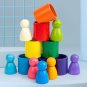 Wooden Rainbow Blocks Montessori Toys Socket Blocks Educational Dolls Baby Toys Montessori Toys