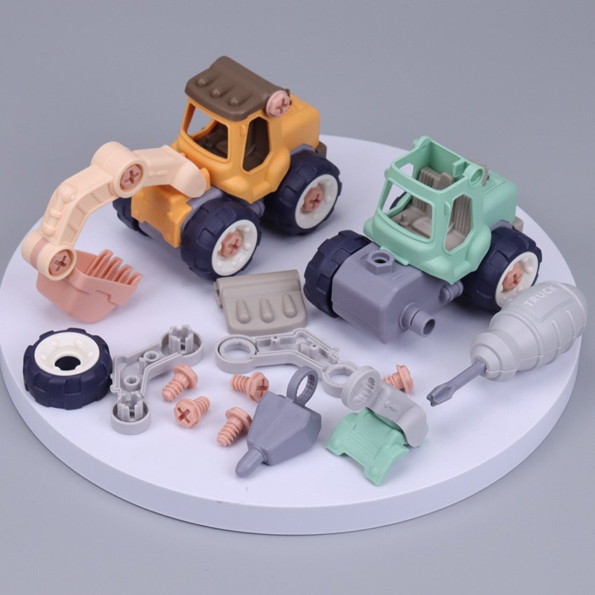 Children'S Disassembly Engineering Vehicle DIY Nut Assembly Excavation Vehicle Assembly Educational