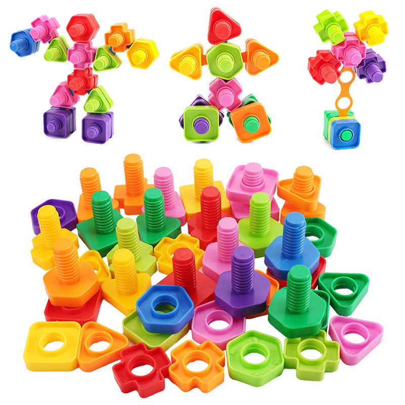 20Pcs Set Screw Building Blocks Children Educational Montessori Sorting Toys Nuts and Bolts