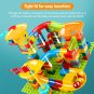 36-186PCS Big Size Marble Race Run Particle Scenes LED Light Slide Funnel Ferris Wheel Building