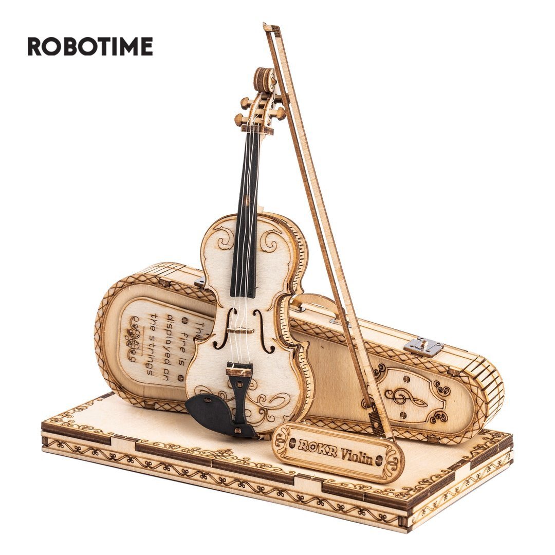 Robotime ROKR Violin Capriccio Model 3D Wooden Puzzle Easy Assembly Kits Musical DIY Gifts