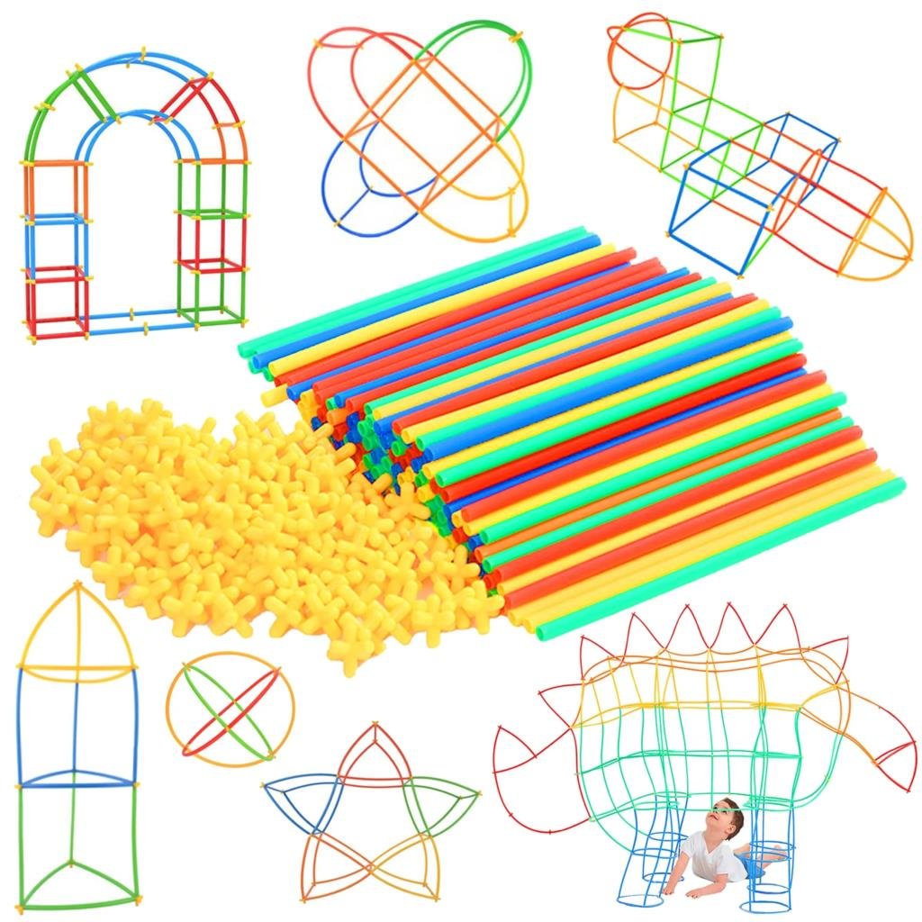 Straw Constructor Toys Building Toys Straws and Connectors Building Sets Colorful Motor Skills