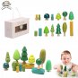 1Set Wooden Natural Simulation Tree Wooden Toys for Children Montessori Game Educational Toy