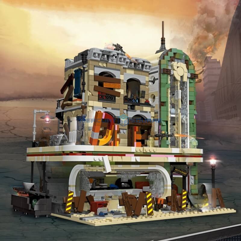 Downtown Diner Apocalypse Restaurant Doomsday Series MOC 89101 City Ruins Architecture Bricks